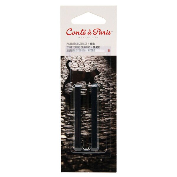 Conte Paris Sketching Crayon Black B 2 Pack
